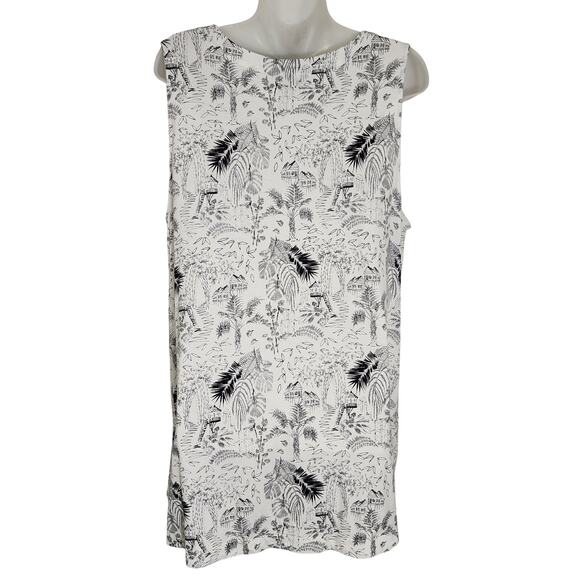 J. Jill Wearever Collection Women's Tank Top Large Palm Print Sleeveless Beach - Picture 2 of 10